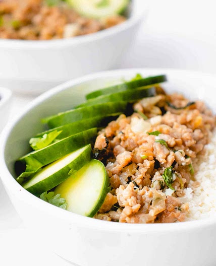 Ginger Pork and Cucumber Bowls (AIP, paleo, Whole30)
