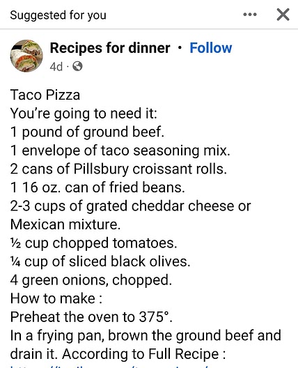 Taco pizza