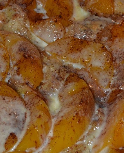 Peaches and Cream Overnight French Toast Casserole
