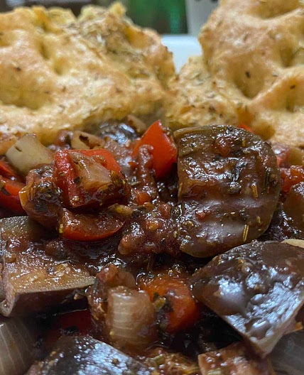 Stewed Baby Eggplants