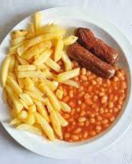 Sausage beans and chips