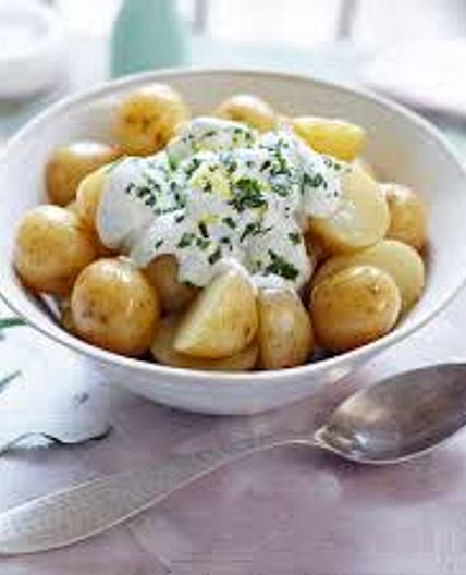 Choritzo Creme fraiche potatoes