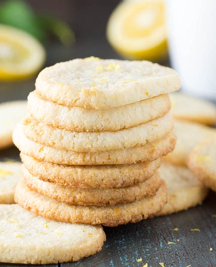 Lemon Almond Flour Shortbread Cookies