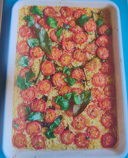 All-in-One Roasted Tomato and Bay Orzo with Black Pepper