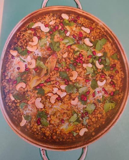 Simple All-in-One Daal with Roasted Shallots, Coriander, Pomegranate and Cashews