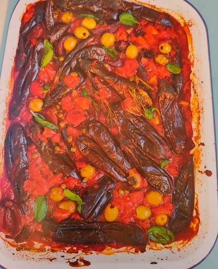 Caponata Style Aubergines with Olives, Capers and Tomatoes