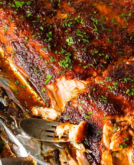 Maple Glazed Salmon in Foil