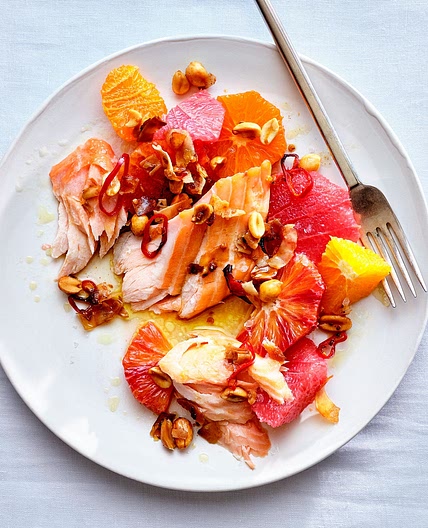 Roast Salmon With Citrus and Coconut-Chile Crunch