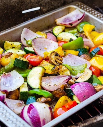 Airfryer roasted Mediterranean vegetables