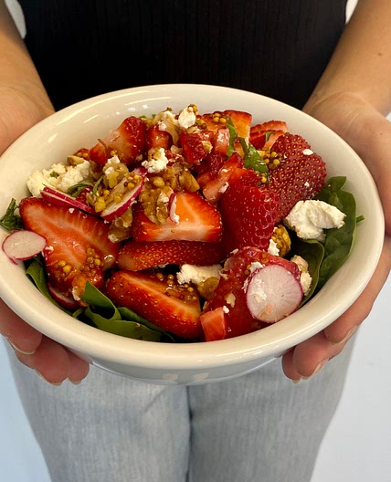Strawberry, Basil and Goats Cheese Salad