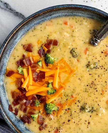 Broccoli Cheddar Soup Loaded With Vegetables
