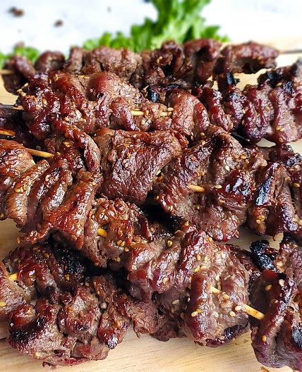 Teriyaki Sesame Beef Skewers