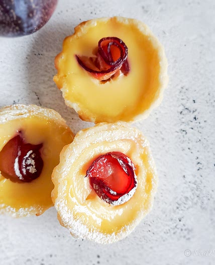 Chinese Egg Tarts With Plum Rose