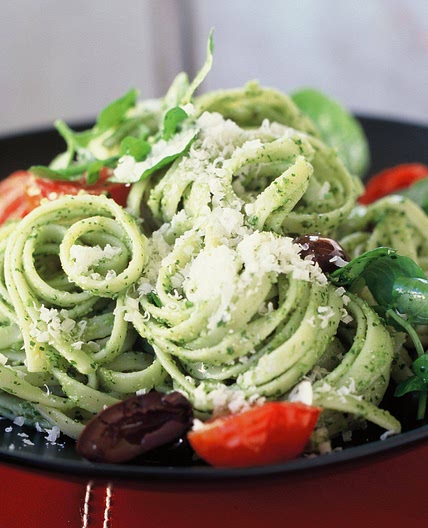 Pasta with watercress pesto