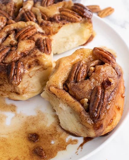 No-Knead Brioche Pecan Caramel Rolls