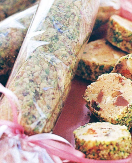 Chocolate, fruit and nut logs