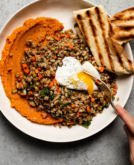 Grain Bowl with Carrot Hummus — Amanda Frederickson