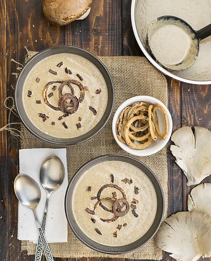 Italian Mushroom Soup with Black Garlic Porcini