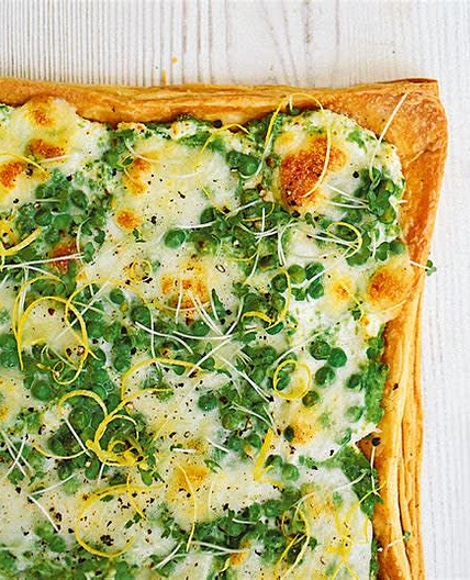 Speedy Pea Mozzarella and Lemon tart