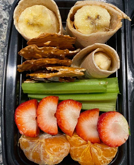 Peanut Butter and Banana Roll Ups Snack Box