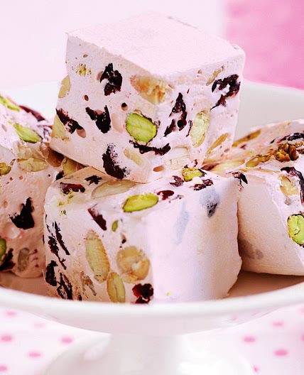 Cranberry and pistachio nougat