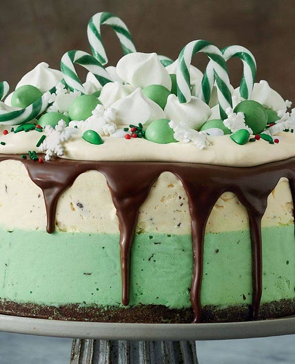 Choc-chip candy cane ice-cream cake