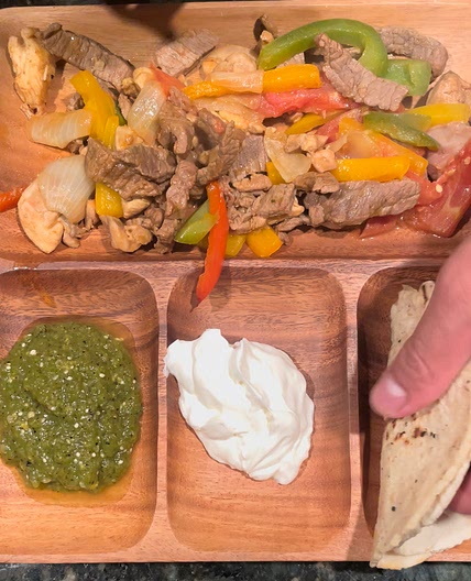 Steak and chicken Fajitas