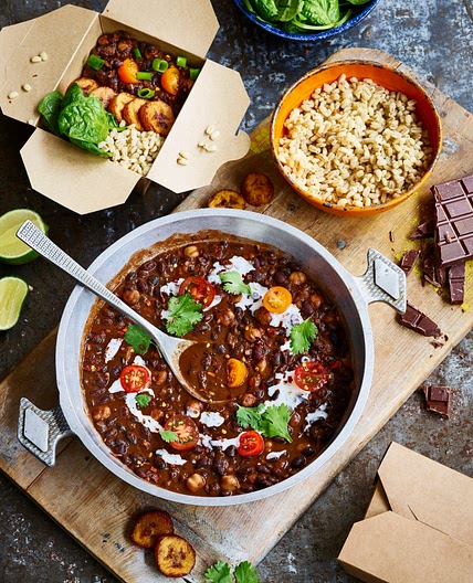 Black Bean Stew with Pearl Barley - Avant-Garde Vegan