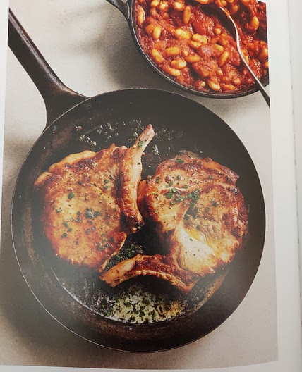 Pan-Fried Veal Chops with Boston Baked Beans