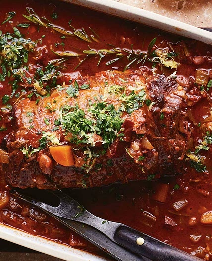 Italian beef with borlotti beans