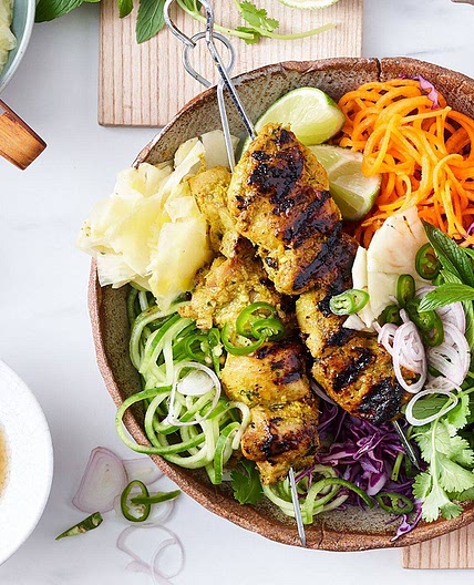Turmeric and coconut chicken bowl