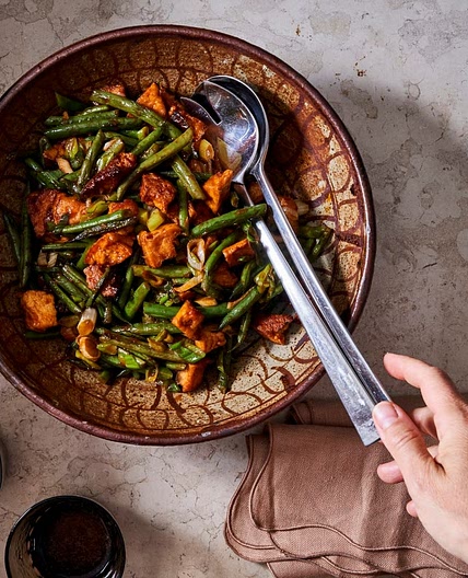 Spicy-Tangy Green Beans and Tofu