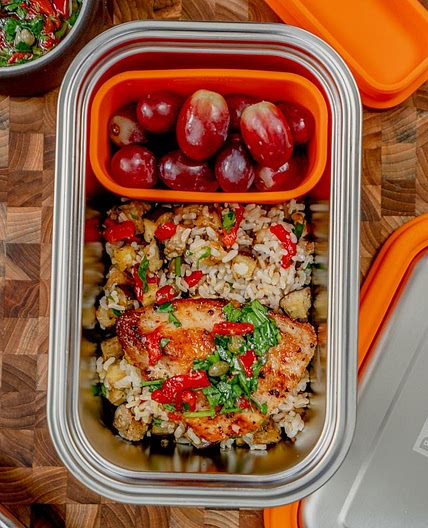Chicken & Eggplant Grain Bowl