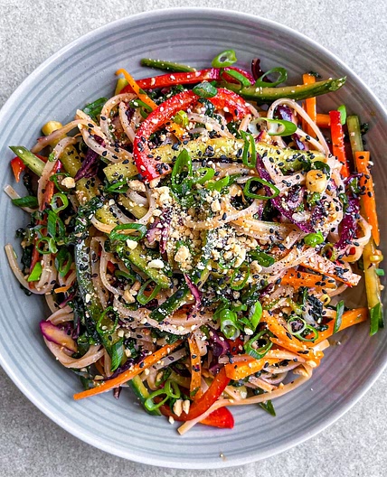 Vegan Rainbow Noodle Salad