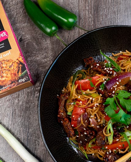 Crispy Chilli Beef Noodles by Pureety