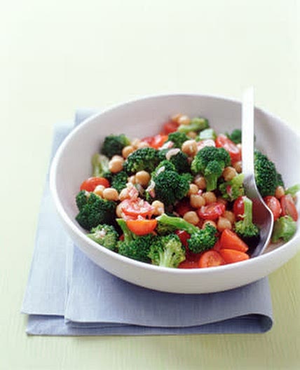 Broccoli, Chickpea, and Tomato Salad