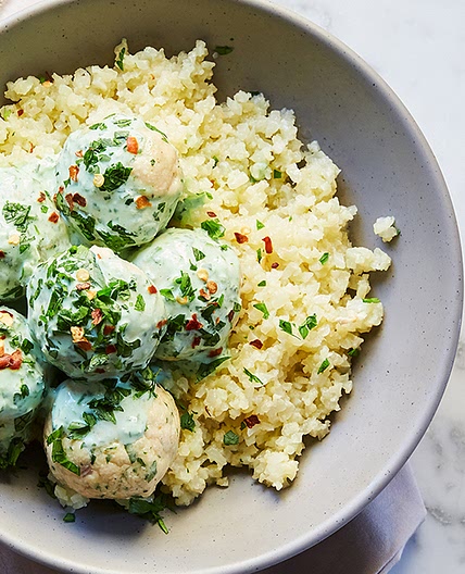 Chicken Meatballs with Coconut-Herb Sauce