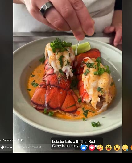 Lobster Tails with Thai Red Curry