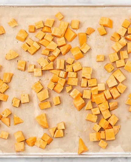 Zoete aardappelblokjes