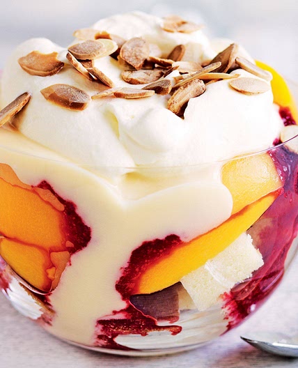 Peach melba trifles