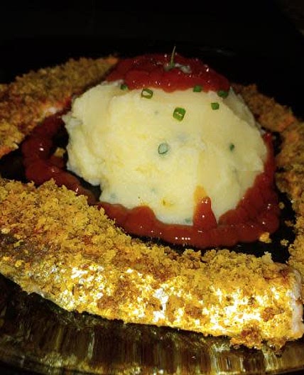 Salmon, oven-baked with potato mash