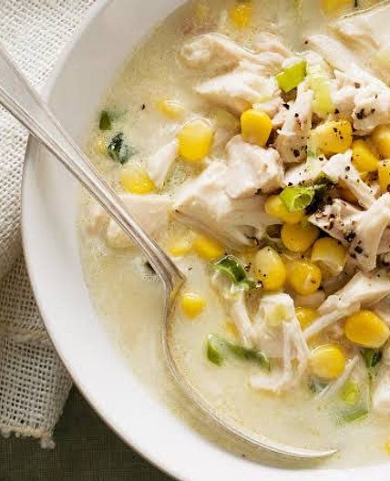 Chicken, sweet corn soup