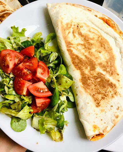 Chicken & Red Pepper Hummus Quesadillas