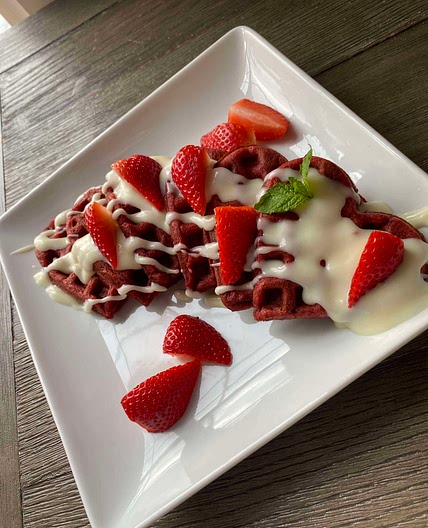 Red velvet waffles 