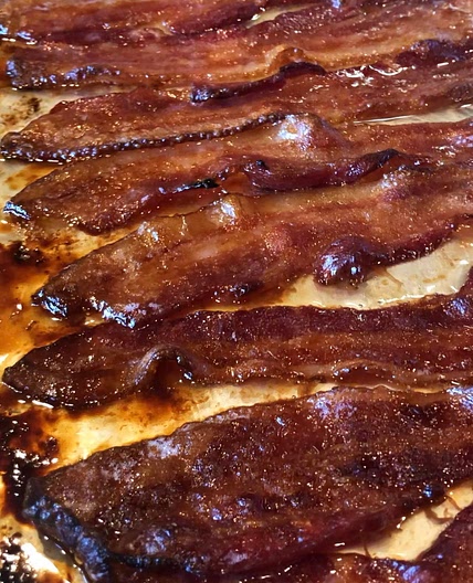 Maple brown sugar glazed bacon