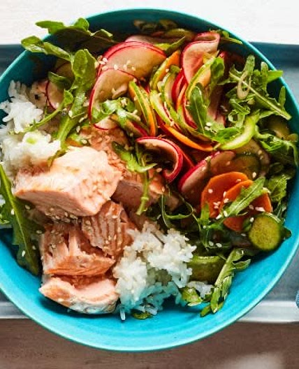 20-Minute Instant Pot Salmon and Rice Bowl