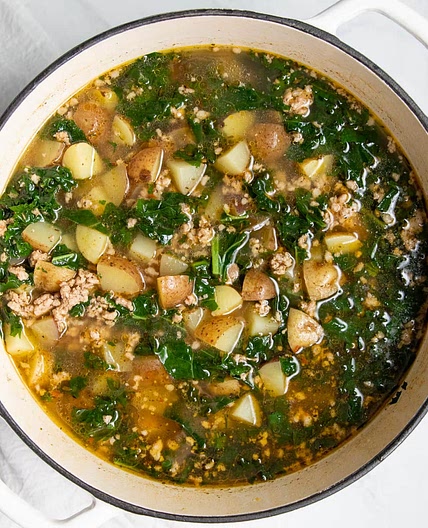 Low FODMAP Kale, Potato, and Sausage Soup