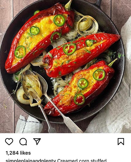 Cream corn stuffed peppers