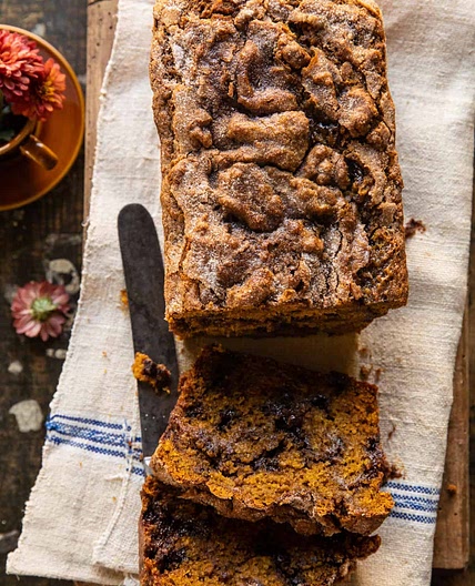 Cinnamon Swirl Chocolate Chip Pumpkin Butter Bread