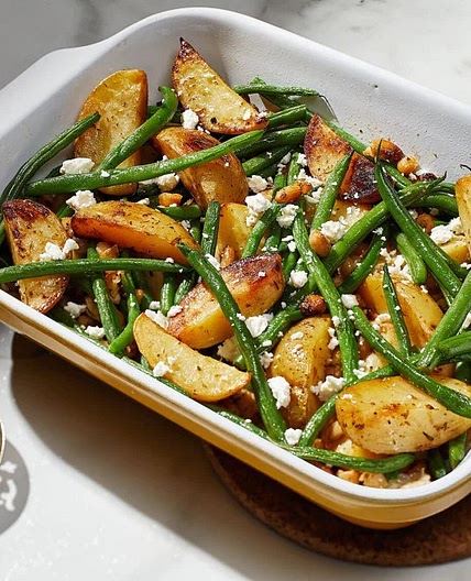 Lemon Potatoes With Beans and Feta
